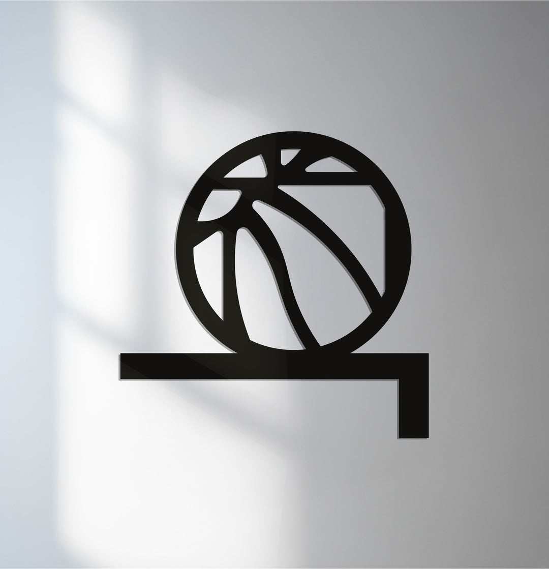 Basketball metal wall art for sporty home décor