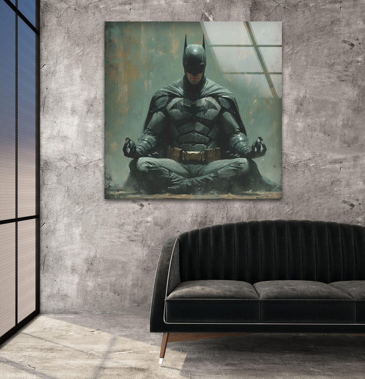 Yoga Master Batman Glass Wall Art, Glass Printing Wall Art, Print photos on glass