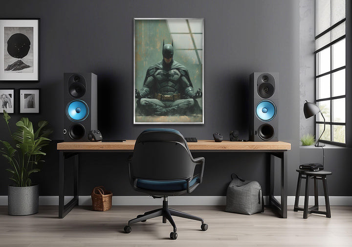 Yoga Master Batman Glass Wall Art, art glass wall art, glass wall art pictures