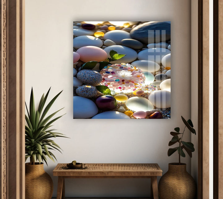 Strandsteine ​​Glaswandkunst