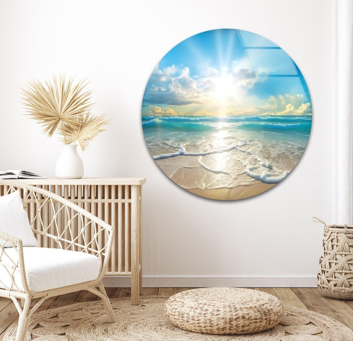 Beautiful Sunset & Ocean Glass Wall Art glass image printing, glass prints from photos
