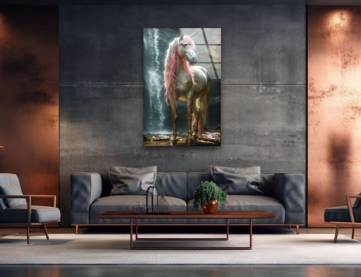 Beautiful Unicorn Glass Wall Art, print picture on glass,Tempered Glass Wall Art