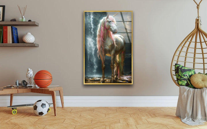 Beautiful Unicorn Glass Wall Art, glass photo prints, glass picture prints