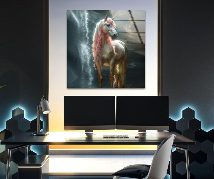 Beautiful Unicorn Glass Wall Art, glass pictures for Wall, glass prints wall art
