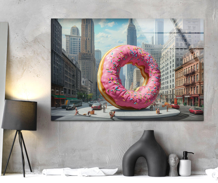 Großer Donut Cool Art Glaswandkunst