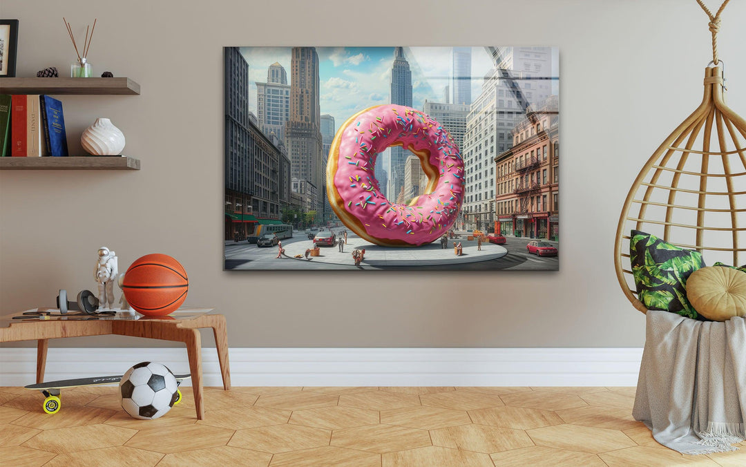 Großer Donut Cool Art Glaswandkunst