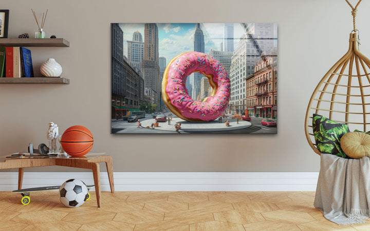 Großer Donut Cool Art Glaswandkunst