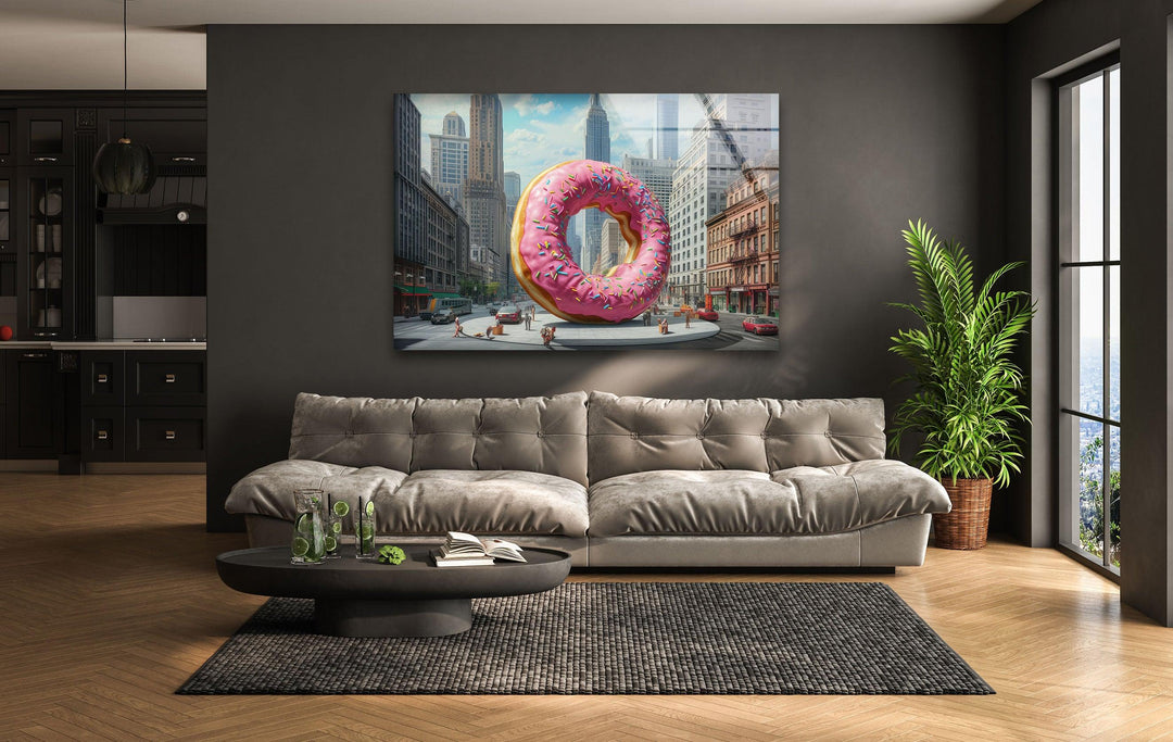 Großer Donut Cool Art Glaswandkunst