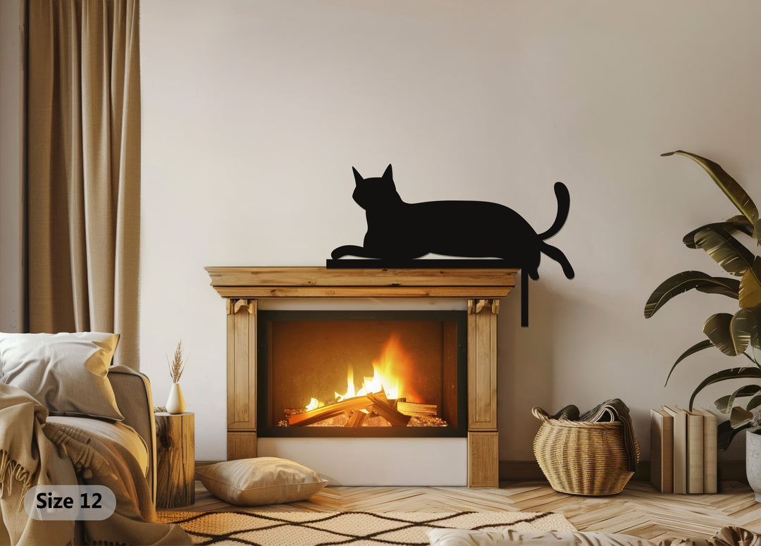 Black cat wall decoration metal design for cozy homes