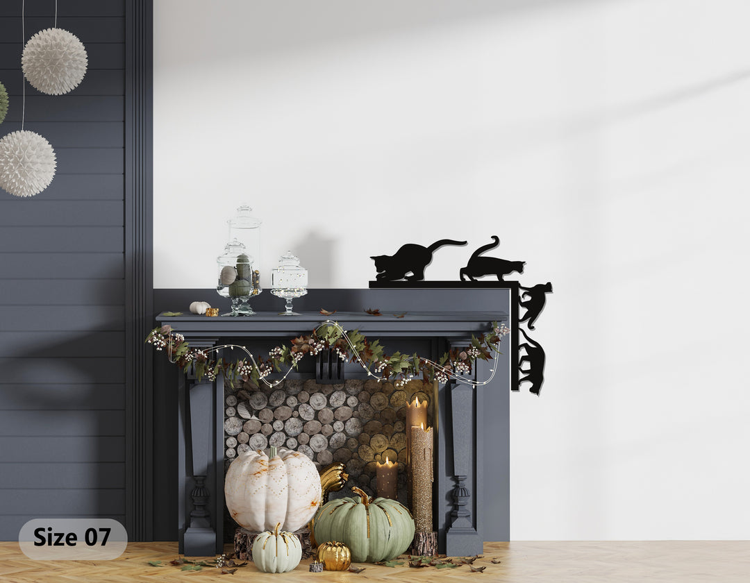 Black cats metal wall art design for creative home décor