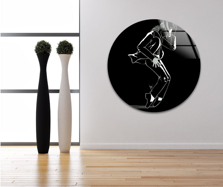 Striking black and white wall art featuring Michael Jackson’s silhouette, perfect for fans and art lovers alike.