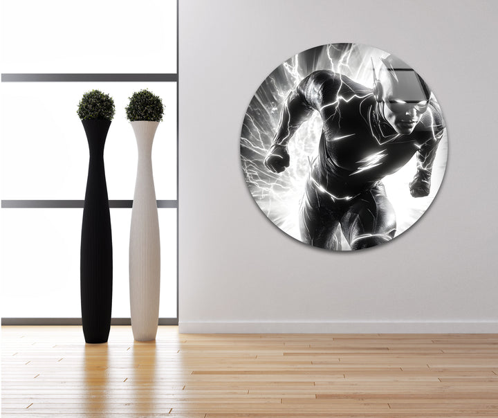 Modern black and white paintings of Flash perfect for fans and art enthusiasts alike
