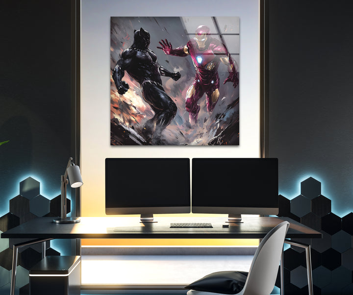 Eye-catching superheroes artwork designed to bring excitement and dynamic energy to any room
