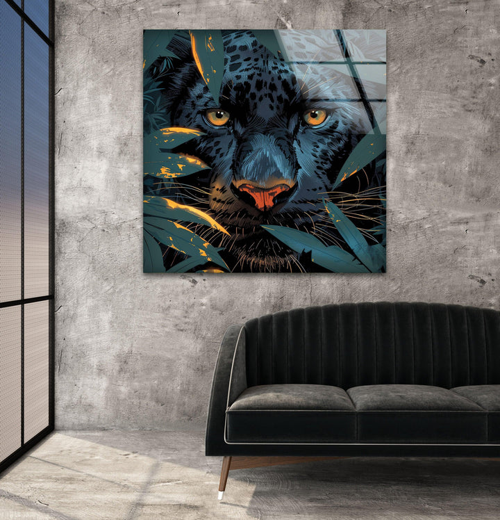 Panther Painting Glass Wall Art glass image printing, glass prints from photos