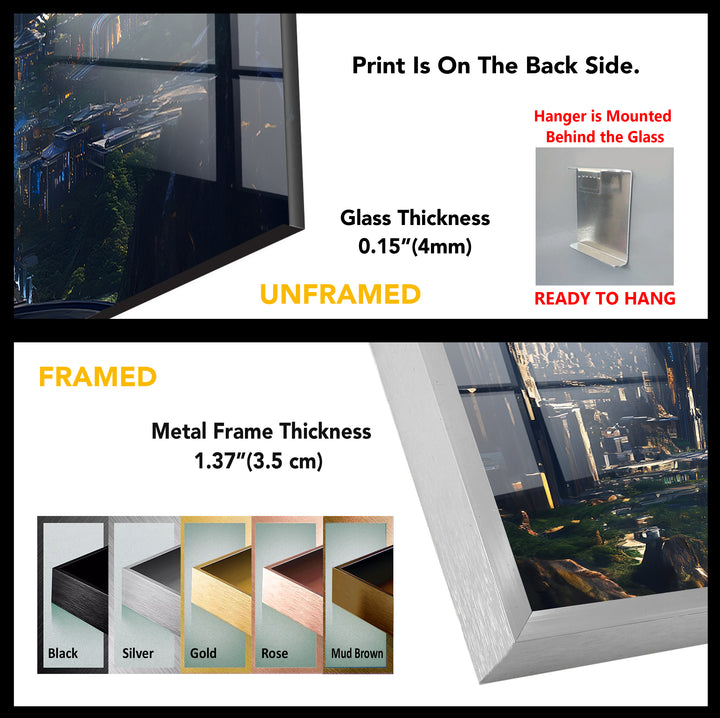 Black Panther City View Glass Wall Art
