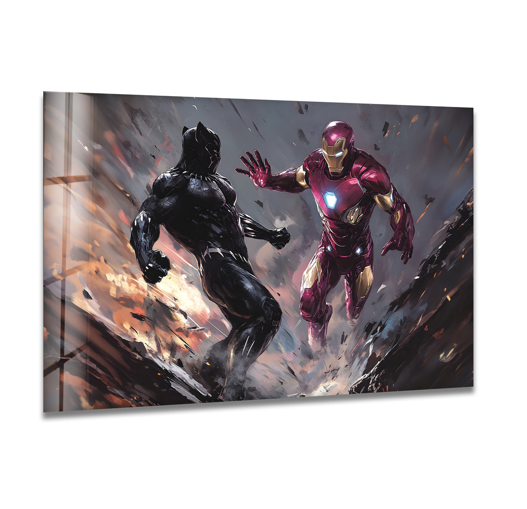 Superheroes art showcasing iconic characters brought to life with bold and vibrant designs
