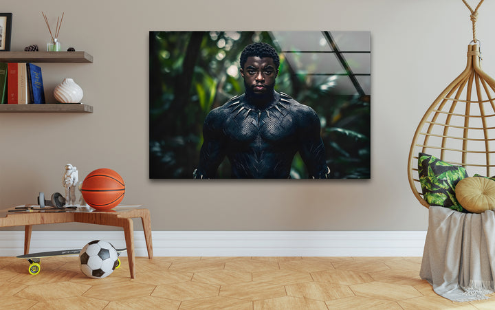 Schwarzer Panther im Dschungel, Glaswandkunst