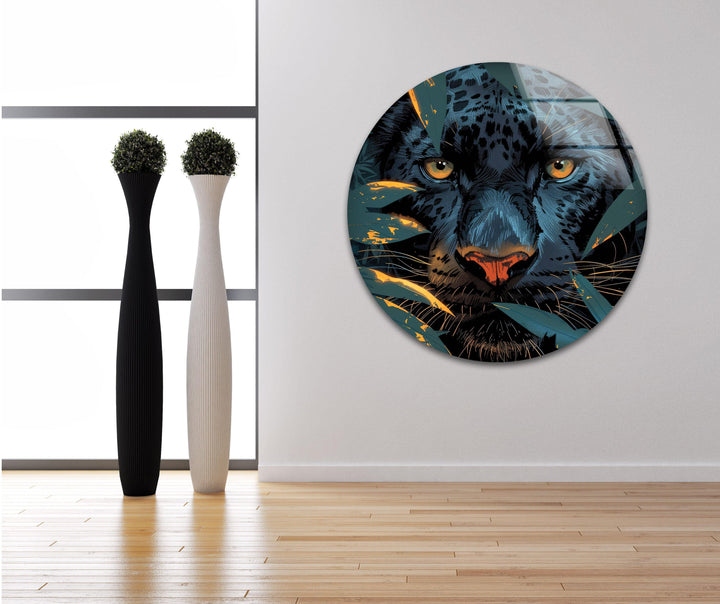 Panther Painting Glass Wall Art large glass photo prints, glass wall photos