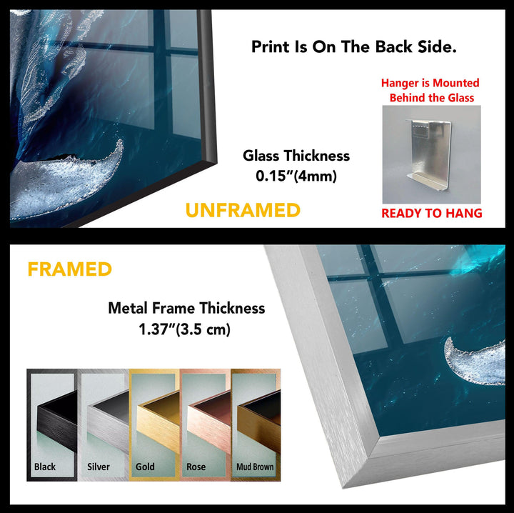 Blue Whale and Boat Tempered Glass Wall Art - MyPhotoStation