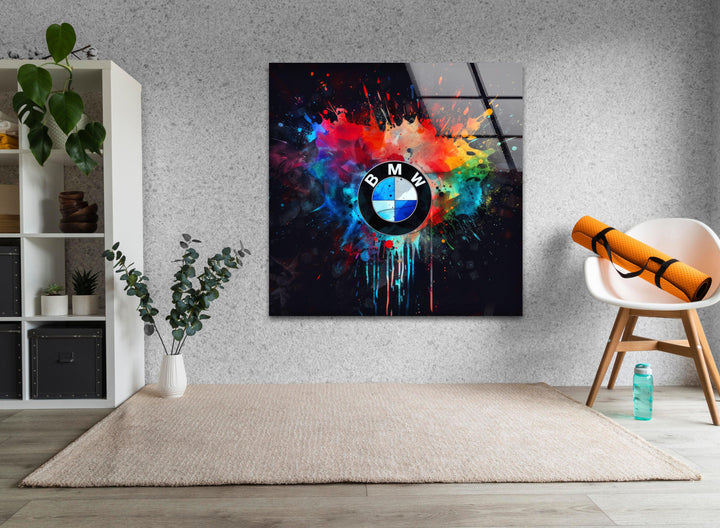 BMW Logo Glaswandkunst