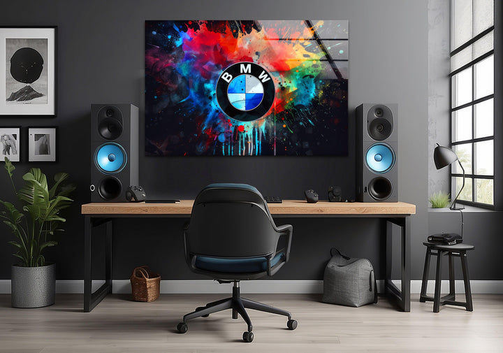 BMW Logo Glaswandkunst
