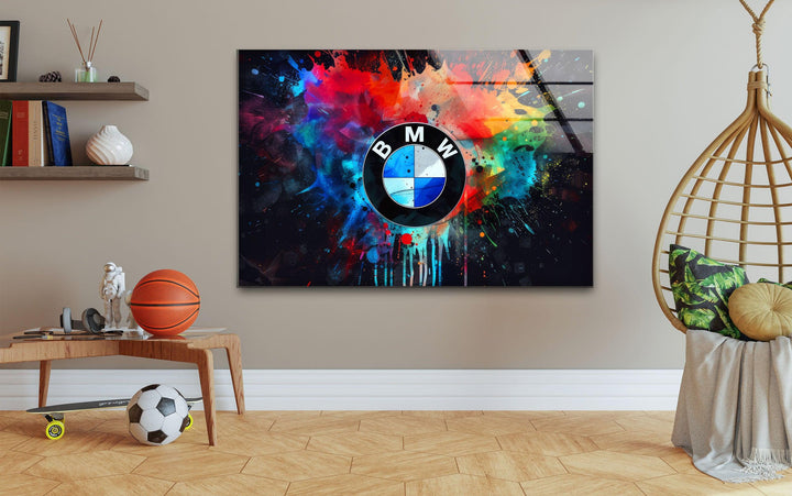 BMW Logo Glaswandkunst