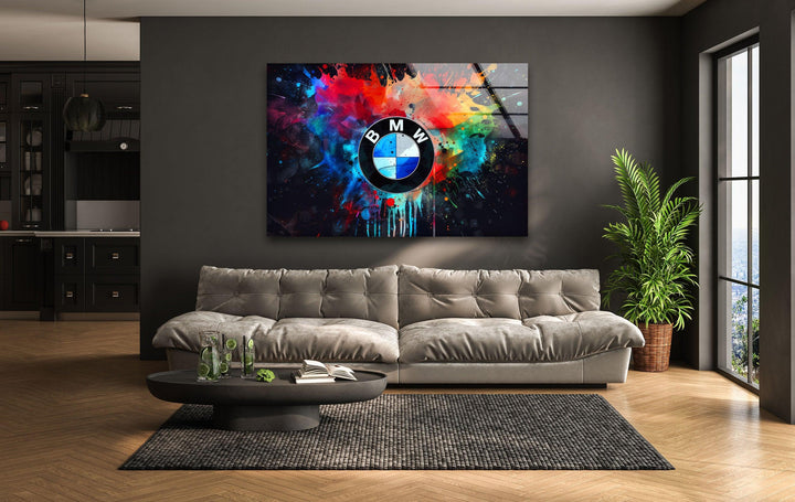 BMW Logo Glaswandkunst