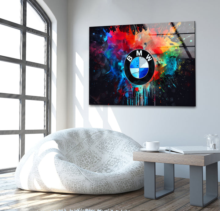 BMW Logo Glaswandkunst