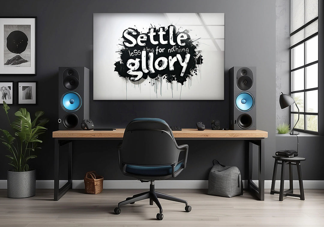 Modern wall art featuring bold hand-painted graffiti lettering.