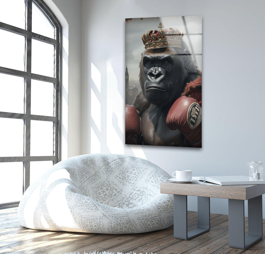 Boxer-Gorilla-Wandkunst aus Glas