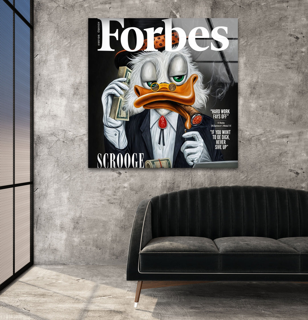Bussiness Duck Glass Wall Art Glass Printing Wall Art, Print photos on glass
