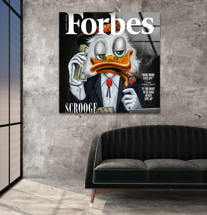 Bussiness Duck Glass Wall Art Glass Printing Wall Art, Print photos on glass
