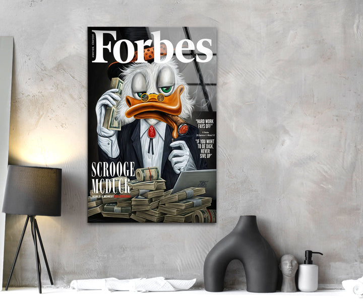 Bussiness Duck Glass Wall Art photo print on glass, prints on glass wall art
