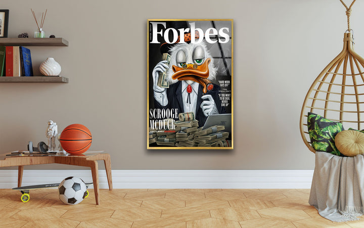Bussiness Duck Glass Wall Art large glass photo prints, glass wall photos

