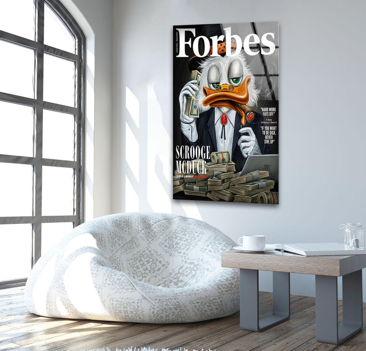 Bussiness Duck Glass Wall Art custom glass photo prints, large glass prints
