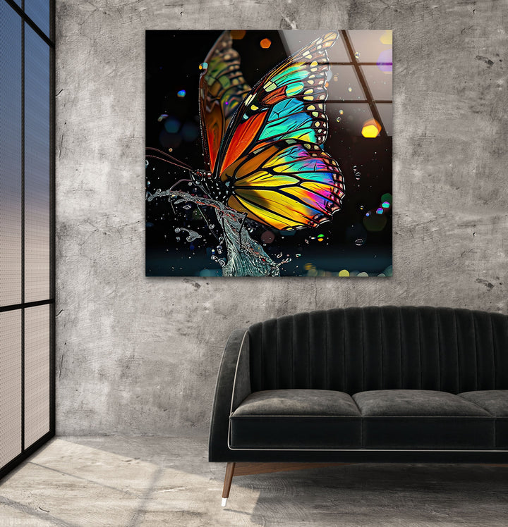 Red Yellow Butterfly Glass Wall Art art glass wall art, glass wall art pictures
