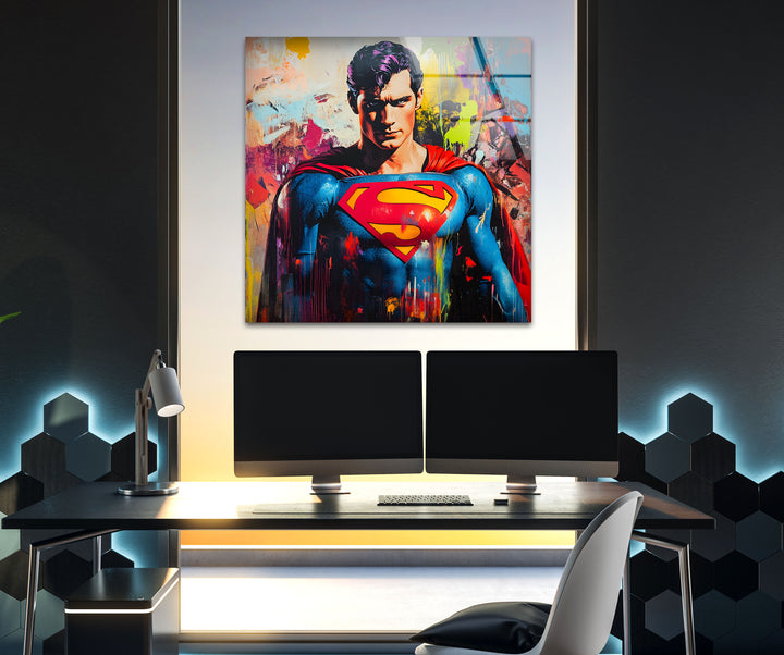 Superheroes art showcasing iconic characters brought to life with bold and vibrant designs
