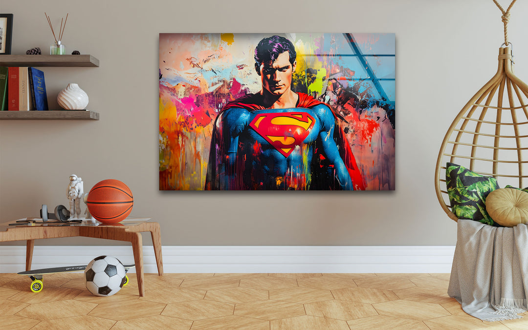 Superheroes artwork highlighting famous characters with vivid colors and imaginative details
