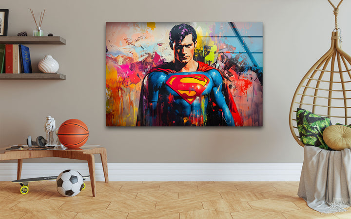 Superheroes artwork highlighting famous characters with vivid colors and imaginative details
