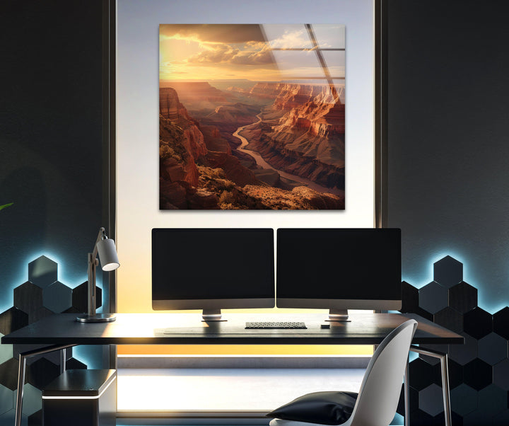 8K glass print of the Grand Canyon, perfect for nature lovers.
