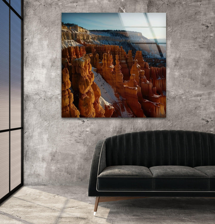 Bryce Canyon Landscape Glass Wall Art print on glass, glass printed photos