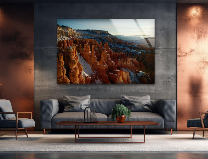 A stunning wave captured in glass, with white foam and rolling energy adding a coastal touch.
