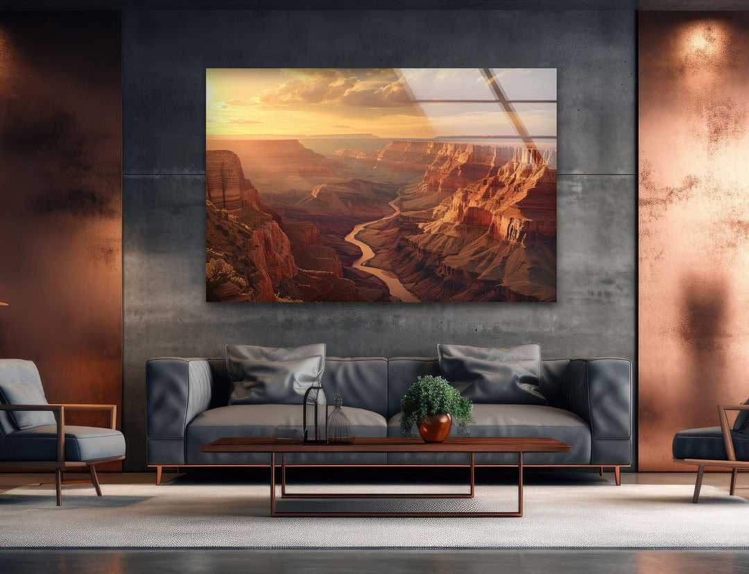 Grand Canyon wall decor showcasing a breathtaking view of the canyon at dusk.
