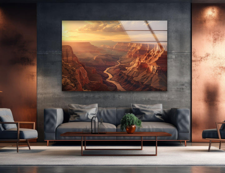 Grand Canyon wall decor showcasing a breathtaking view of the canyon at dusk.
