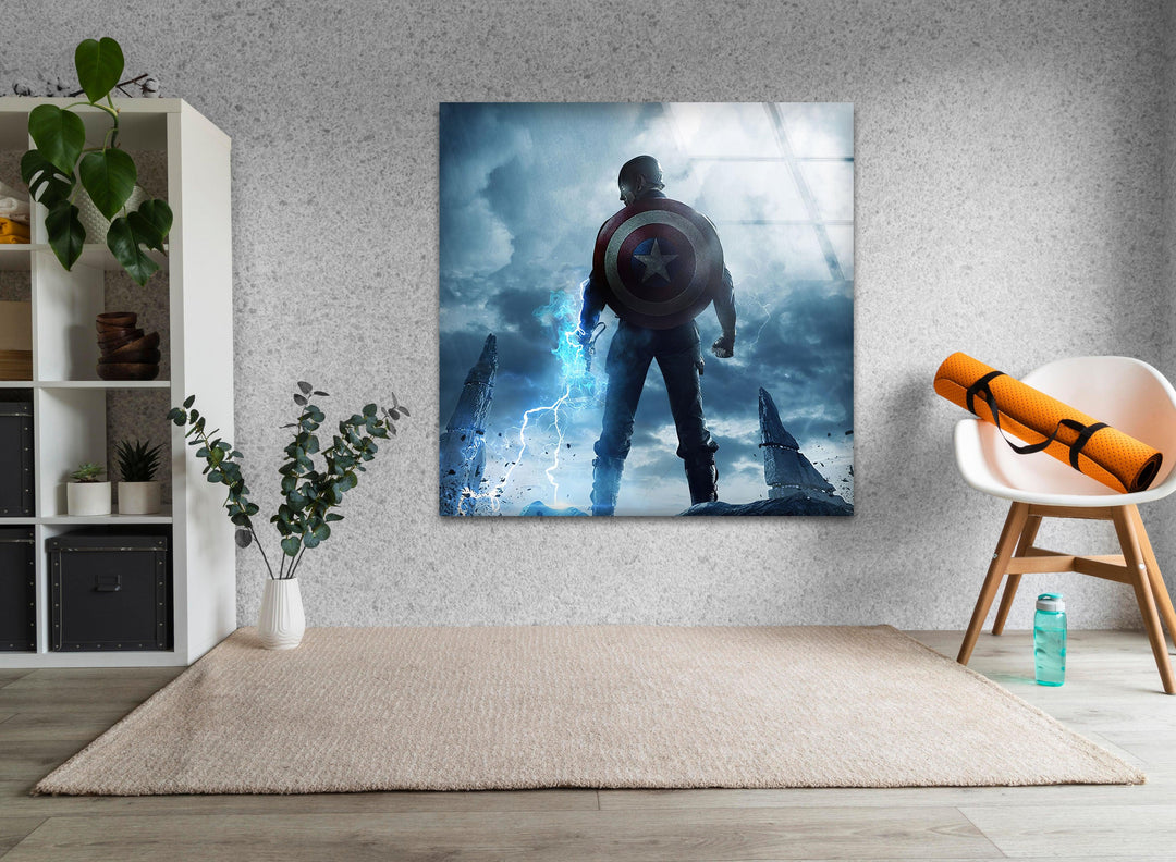 Captain America Marvel Glass Wall Art art glass wall art, glass wall art pictures

