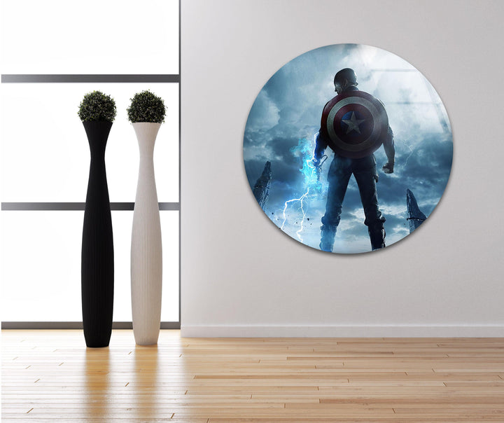 Captain America Marvel Glass Wall Art print on glass, glass printed photos
