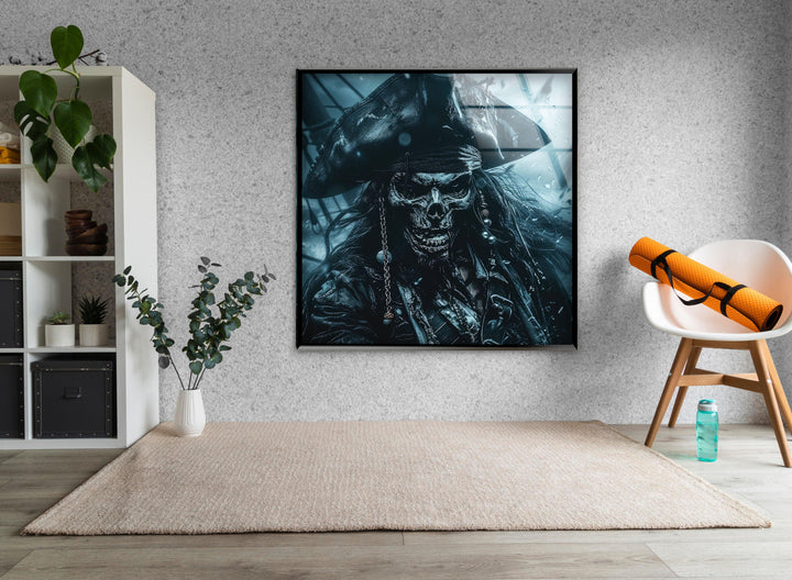 Skeleton Captain Jack Sparrow Glass Wall Art, glass photo prints, glass picture prints