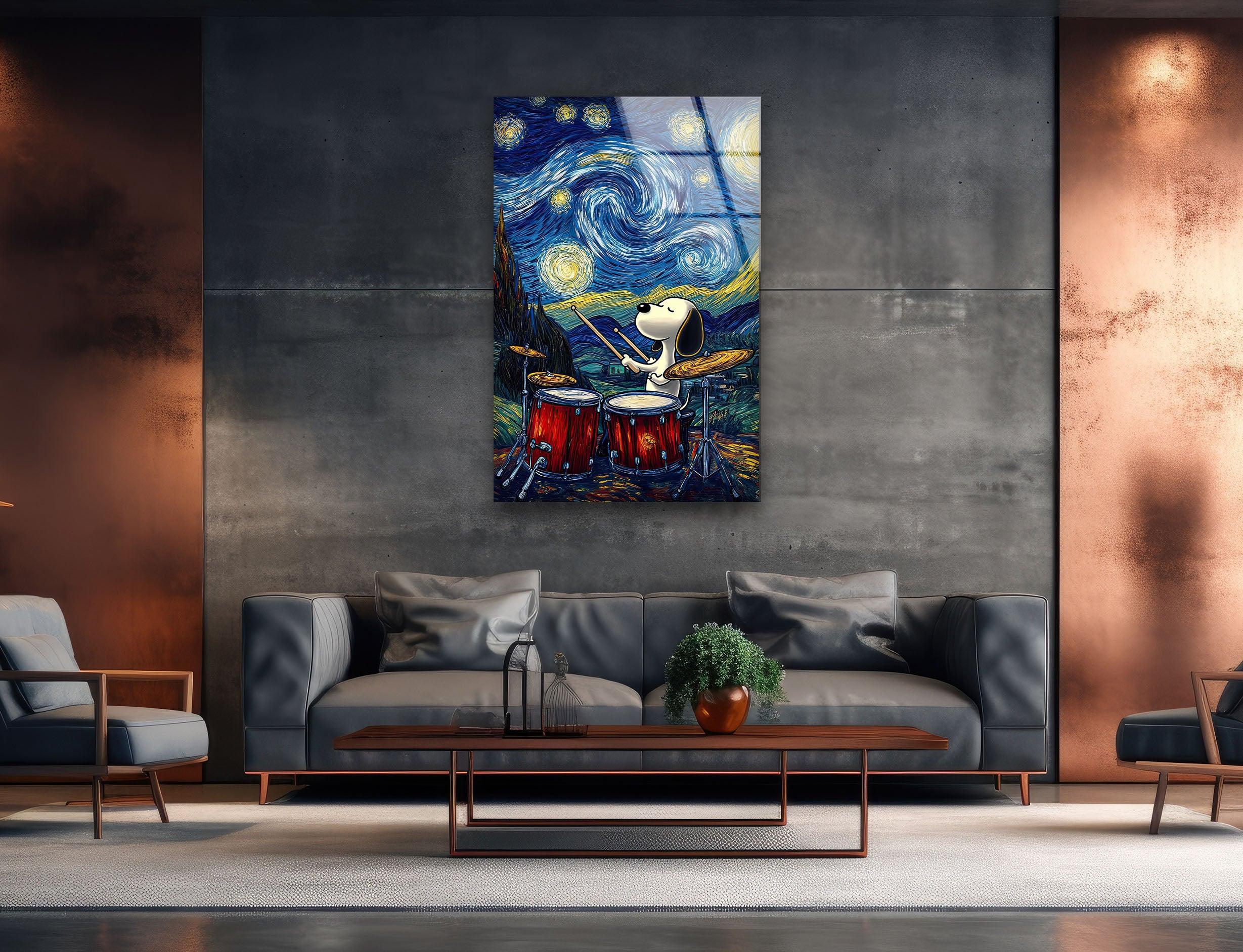 Cartoon Snoopy Drum Wall Art – Fun Artistic Decor – MyPhotoStation