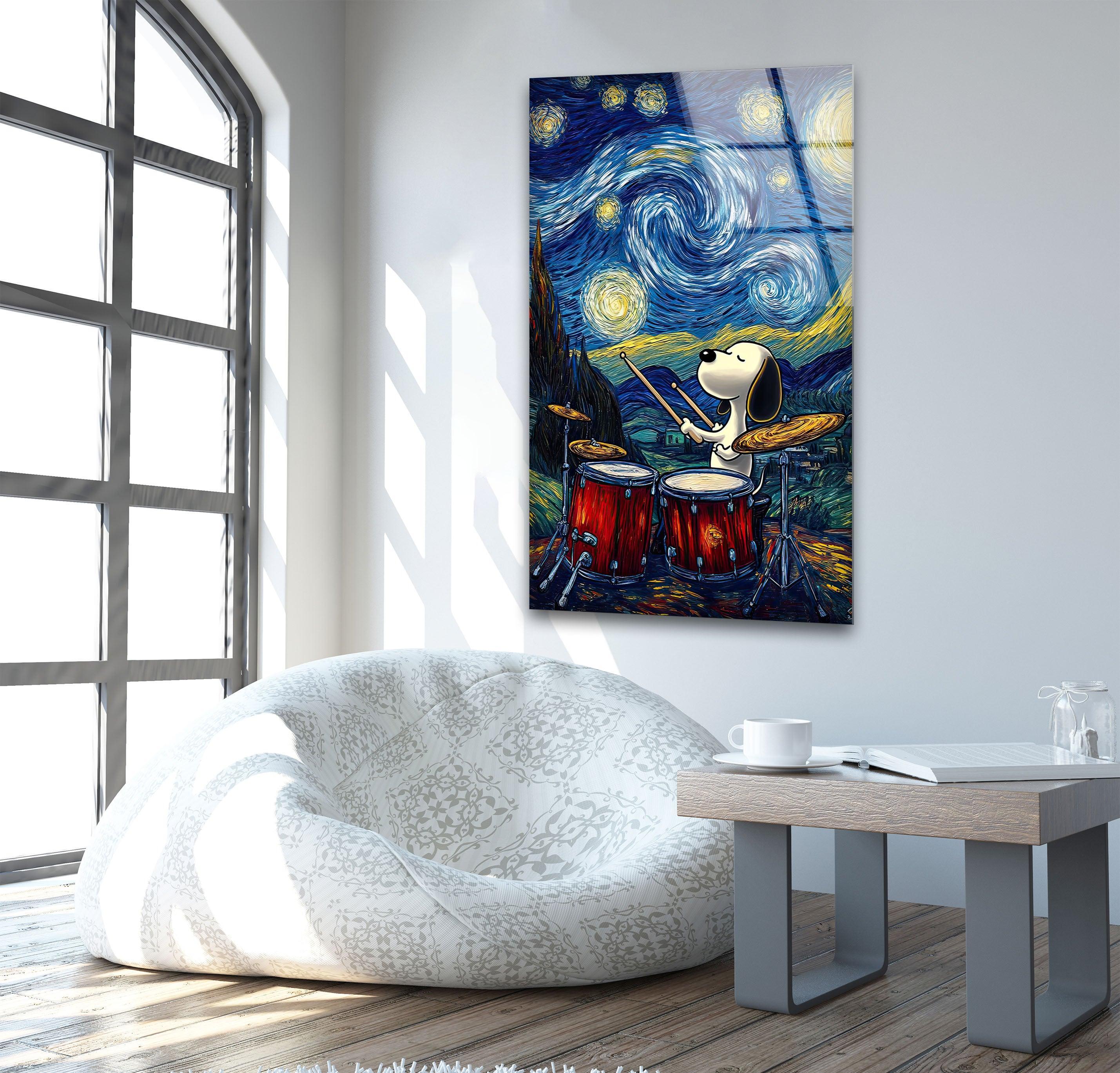 Cartoon Snoopy Drum Wall Art – Fun Artistic Decor – MyPhotoStation
