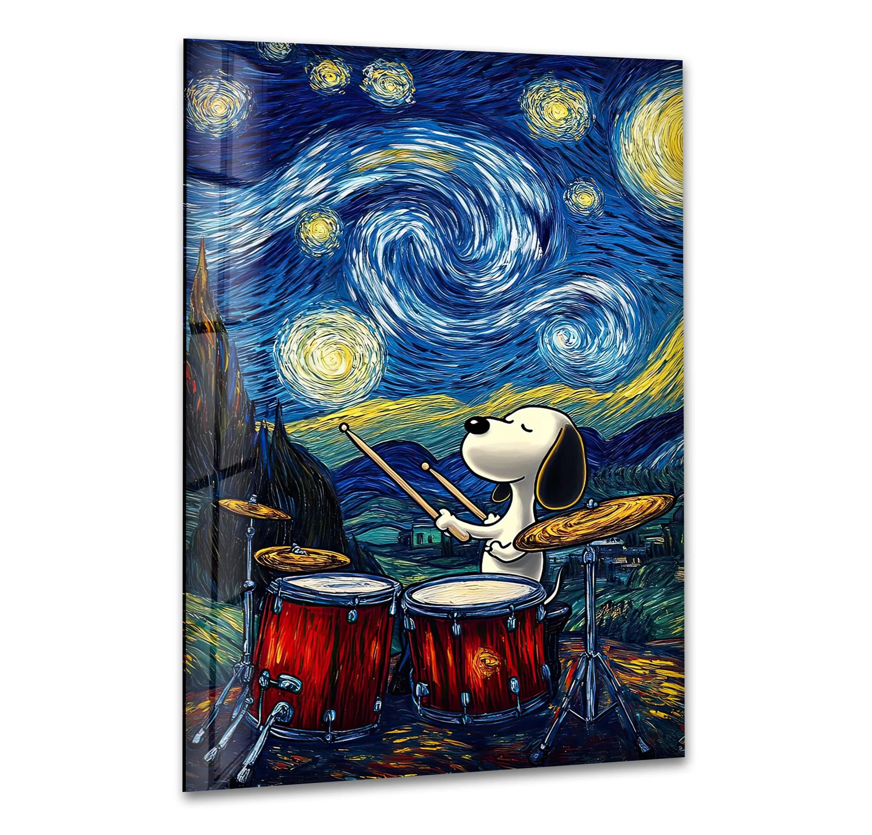 Cartoon Snoopy Drum Wall Art – Fun Artistic Decor – MyPhotoStation